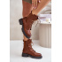Zateplené boots workery na zips hnedé Leairae - Odtiene hnedej a béžovej
