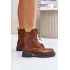 Zateplené boots workery na zips hnedé Leairae - Odtiene hnedej a béžovej