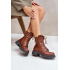 Zateplené boots workery na zips hnedé Leairae - Odtiene hnedej a béžovej