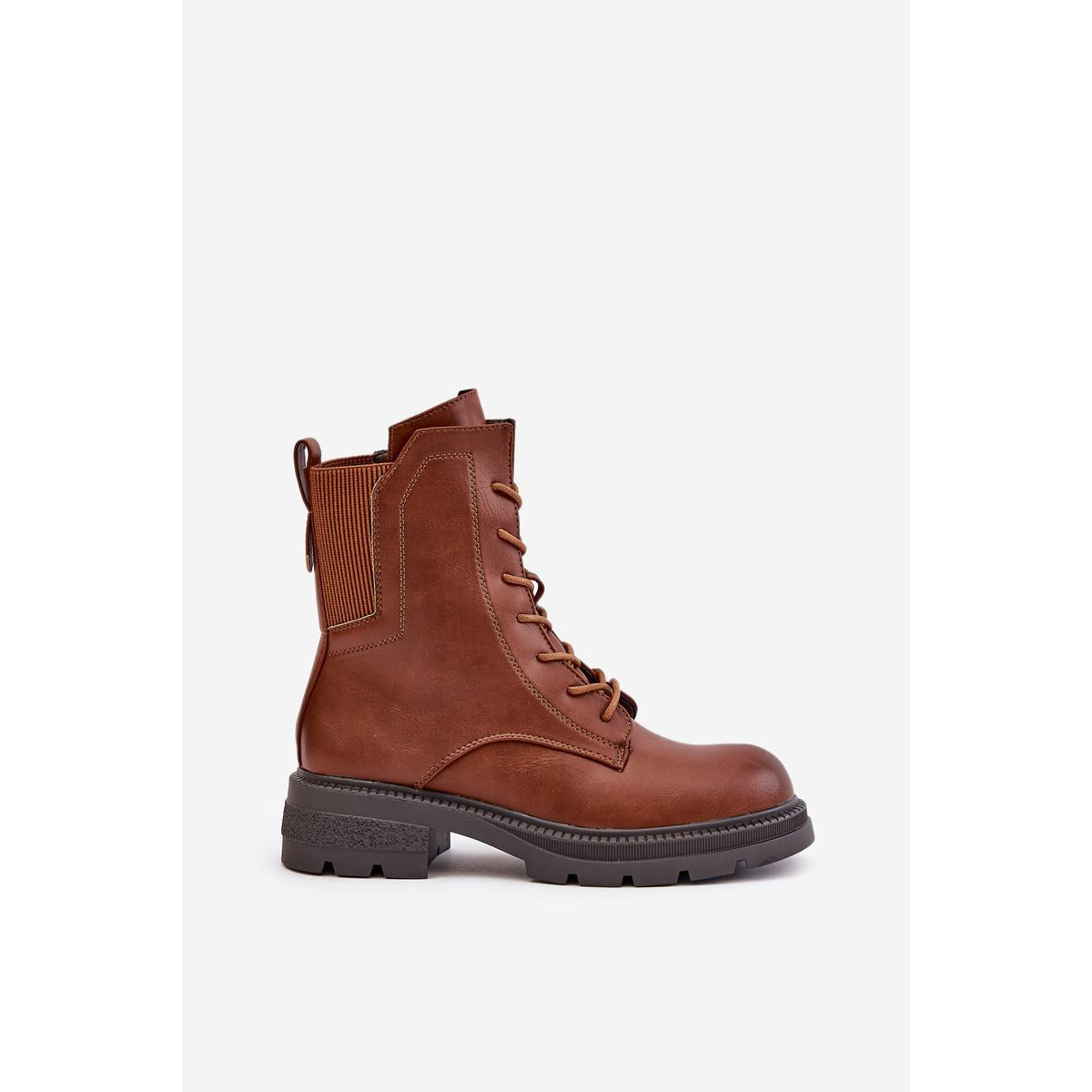 Zateplené boots workery na zips hnedé Leairae - Odtiene hnedej a béžovej