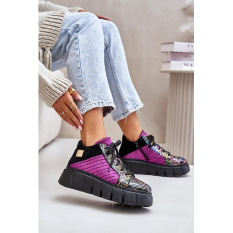 Kožené Sneakersy Na Platforme Fuchsie Maciejka 06767-15