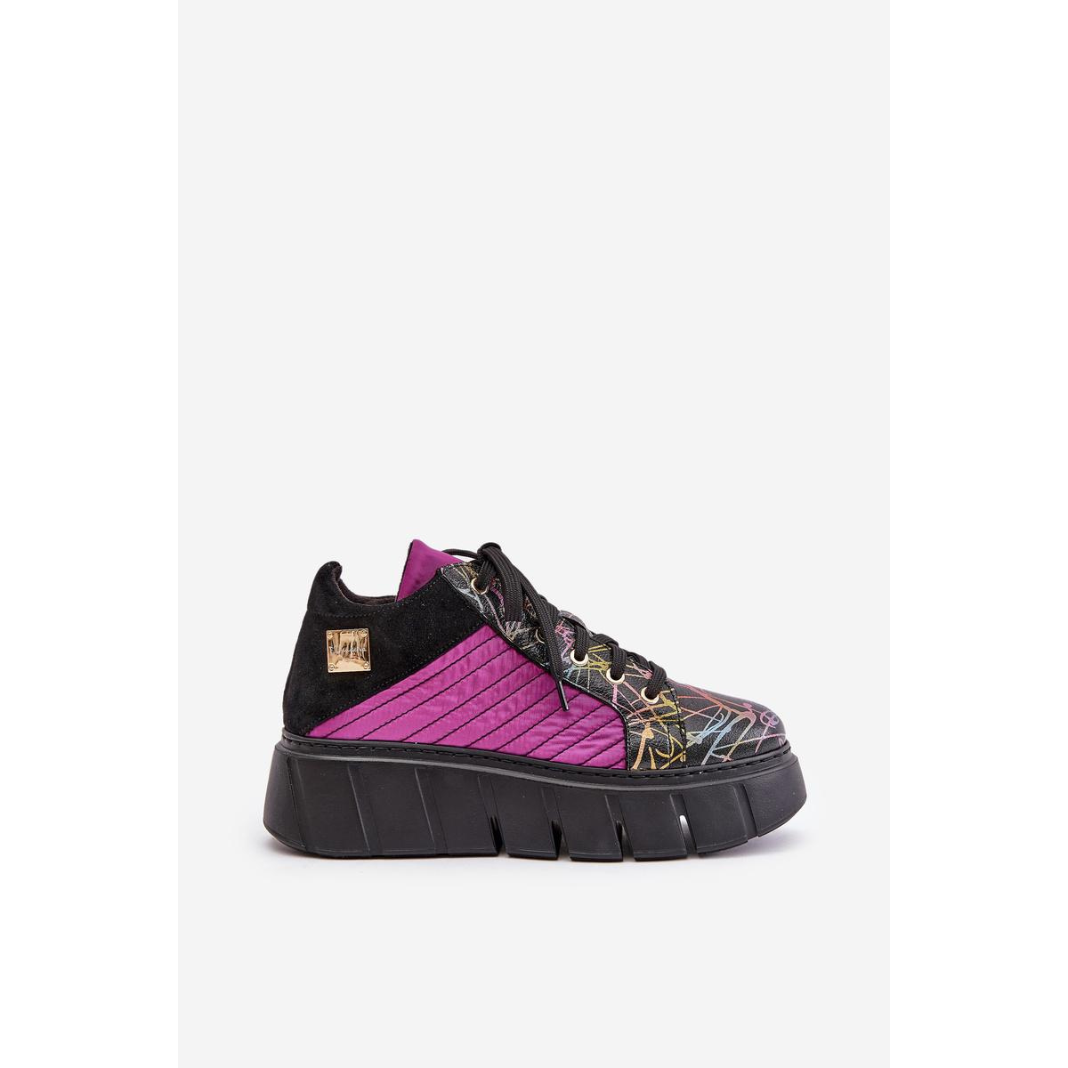 Kožené Sneakersy Na Platforme Fuchsie Maciejka 06767-15