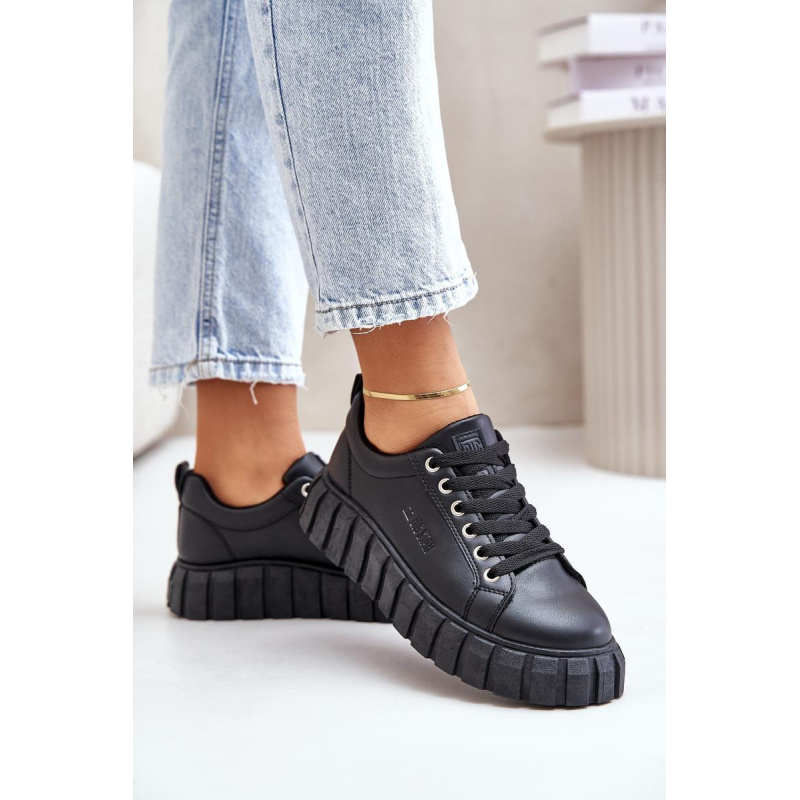 Zateplené Dámske Sneakersy Big Star MM274618 Čierne - Čierna