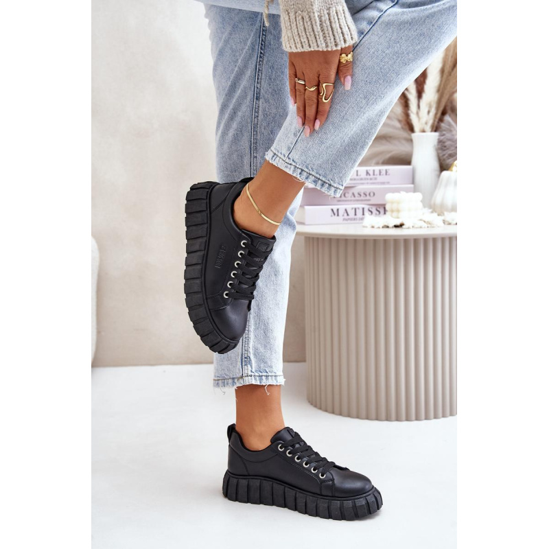 Zateplené Dámske Sneakersy Big Star MM274618 Čierne - Čierna