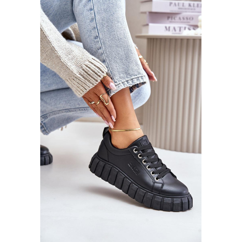 Zateplené Dámske Sneakersy Big Star MM274618 Čierne - Čierna
