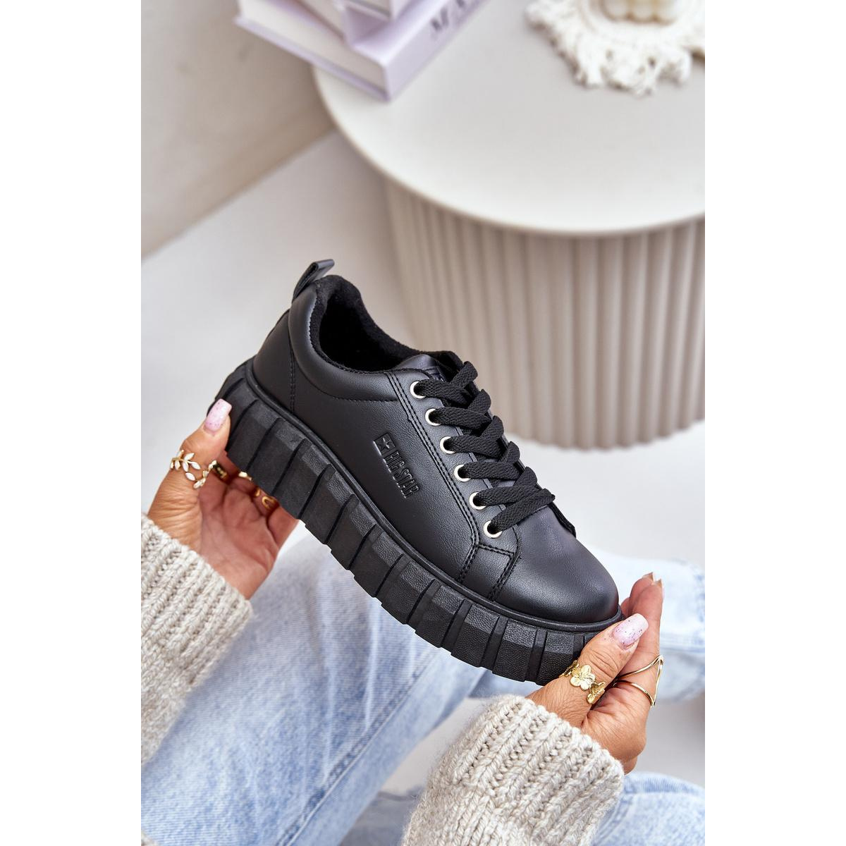 Zateplené Dámske Sneakersy Big Star MM274618 Čierne - Čierna