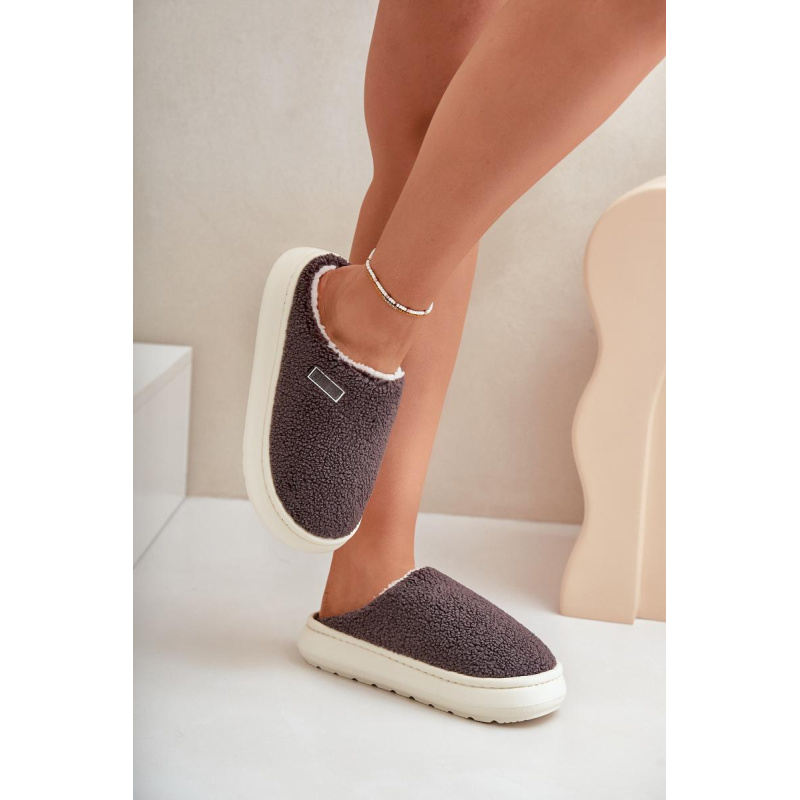 Zateplené Papuče Na Hrubej Podošve Big Star MM274134 Tmavosivá - Odtiene sivej a striebornej