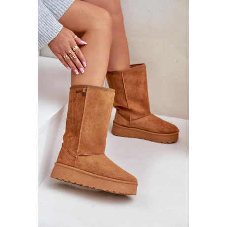 Vysoké Snehové Topánky Na Platforme Big Star OO274893 Camel - Odtiene hnedej a béžovej