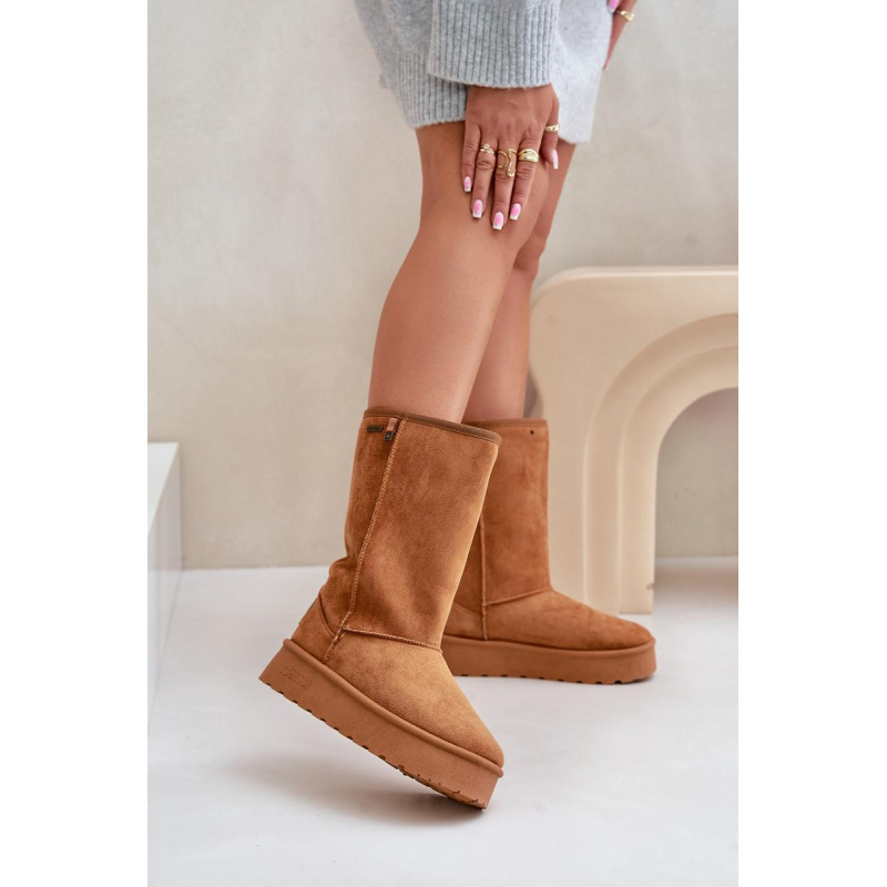 Vysoké Snehové Topánky Na Platforme Big Star OO274893 Camel - Odtiene hnedej a béžovej