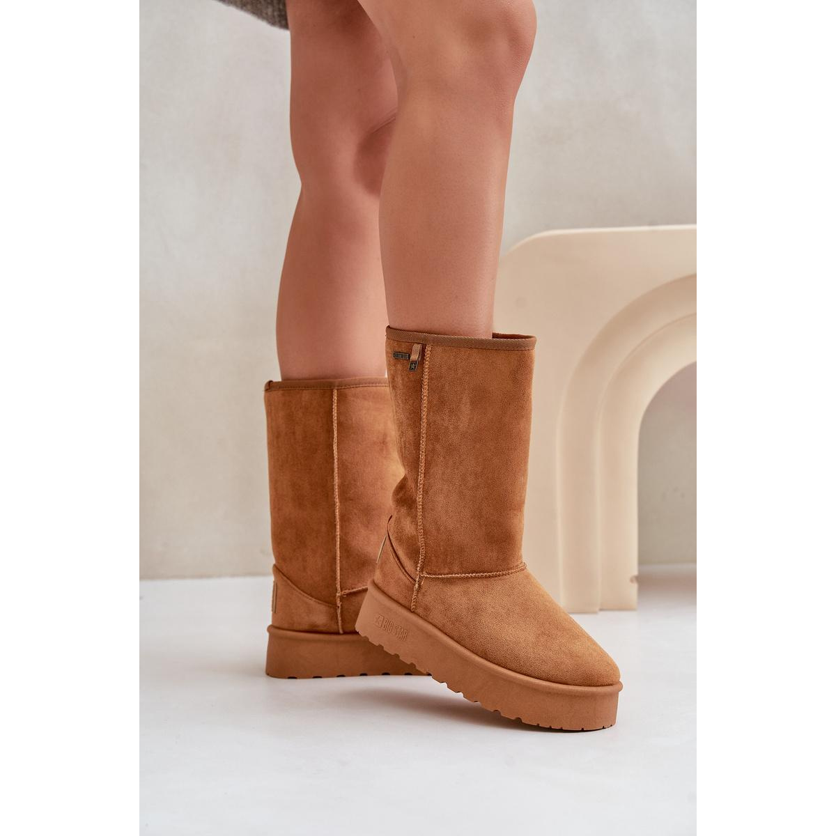 Vysoké Snehové Topánky Na Platforme Big Star OO274893 Camel - Odtiene hnedej a béžovej