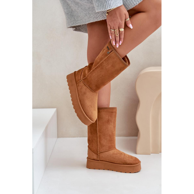 Vysoké Snehové Topánky Na Platforme Big Star OO274893 Camel - Odtiene hnedej a béžovej