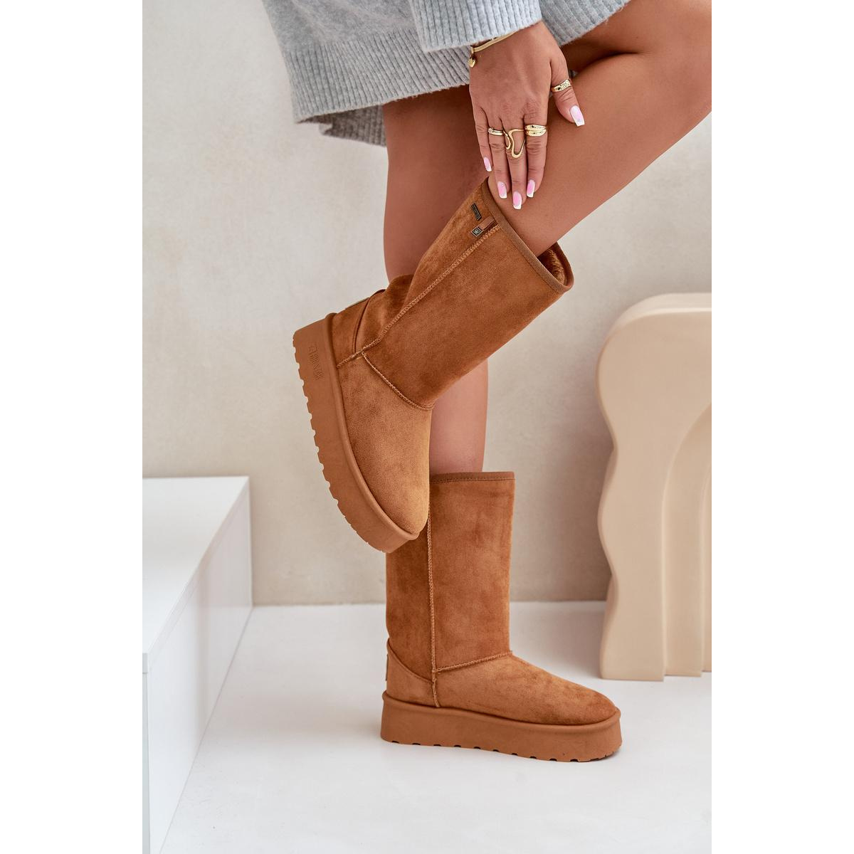 Vysoké Snehové Topánky Na Platforme Big Star OO274893 Camel - Odtiene hnedej a béžovej