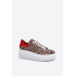 Kožené sneakersy na platforme s leopardím vzorom Zazoo 3346 hnedo-červené - Odtiene hnedej a béžovej