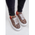 Kožené sneakersy na platforme s leopardím vzorom Zazoo 3346 hnedo-červené - Odtiene hnedej a béžovej