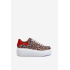 Kožené sneakersy na platforme s leopardím vzorom Zazoo 3346 hnedo-červené - Odtiene hnedej a béžovej