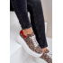 Kožené sneakersy na platforme s leopardím vzorom Zazoo 3346 hnedo-červené - Odtiene hnedej a béžovej