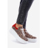 Kožené sneakersy na platforme s leopardím vzorom Zazoo 3346 hnedo-červené - Odtiene hnedej a béžovej