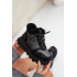 Kožené Sneakersy Čižmy Dámske S Kožušinou Na Platforme Big Star OO274A329 Čierne - Čierna