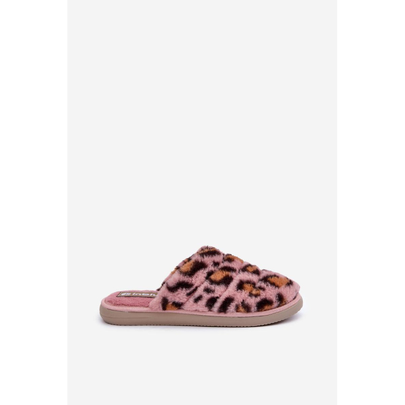 Dámske Kožušinové Papuče Leopard Inblu EK000008 Ružové - Odtiene ružovej