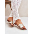 Kožené dámske papuče Lewski Shoes 3682 zlaté - Zlatá