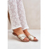 Kožené dámske papuče Lewski Shoes 3682 zlaté - Zlatá