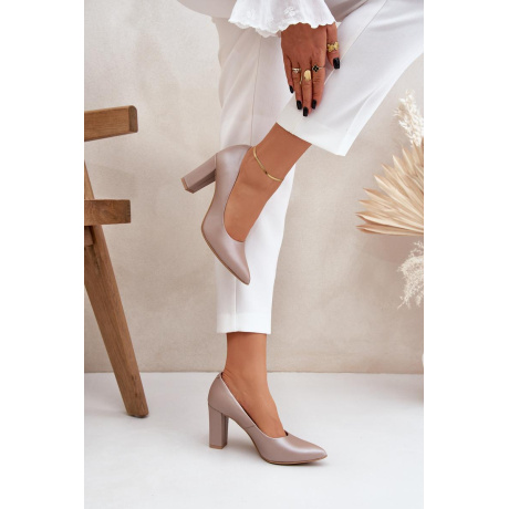 Saténové lodičky Lewski Shoes 2453 Béžové - Béžová