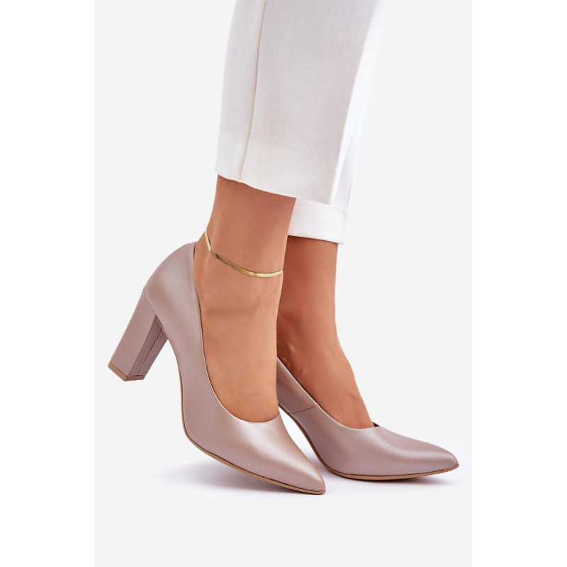 Saténové lodičky Lewski Shoes 2453 Béžové - Béžová