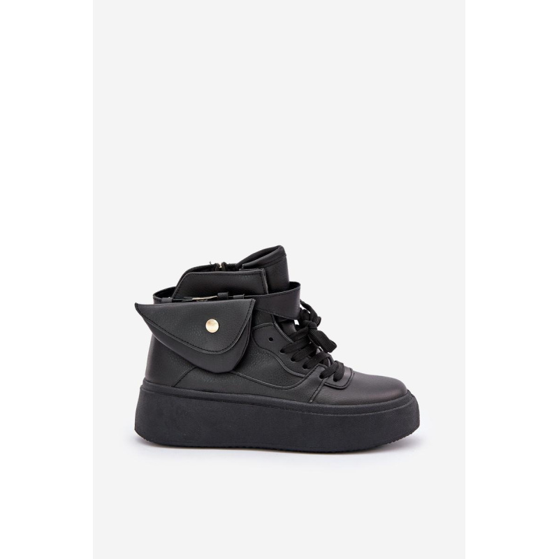 Vysoké sneakers s vreckom na platforme čierne Saramis - Čierna