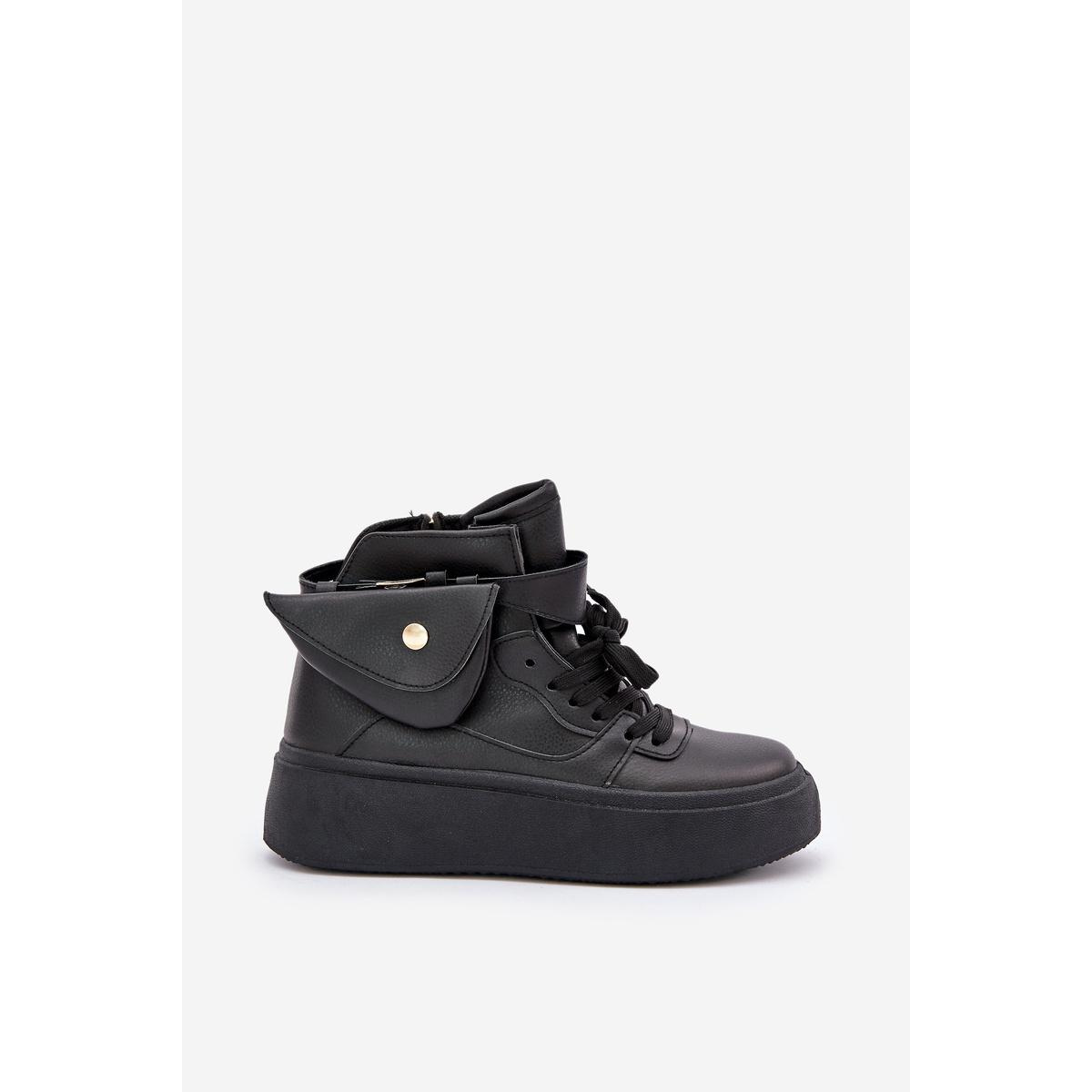 Vysoké sneakers s vreckom na platforme čierne Saramis - Čierna