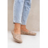 Elegantné Zamszové Espadrilky S Kvetmi Dámske Béžové Zazoo 10177 - Béžová