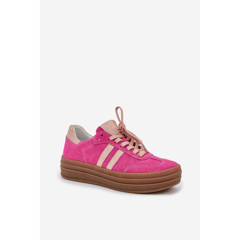 Zazoo N1068S4 Dámske Semišové Tenisky Na Platforme Fuksia - Odtiene ružovej