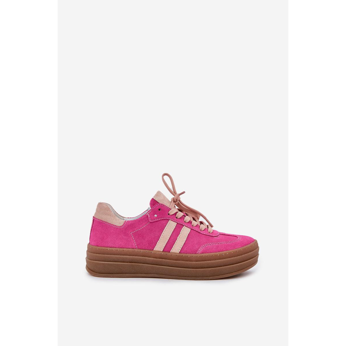 Zazoo N1068S4 Dámske Semišové Tenisky Na Platforme Fuksia - Odtiene ružovej