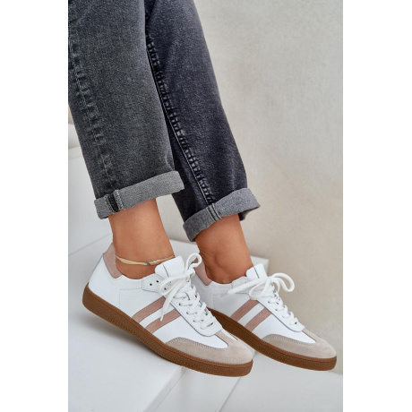 Zazoo N1068 Kožené Nízke Sneakers Dámske Béžové - Béžová