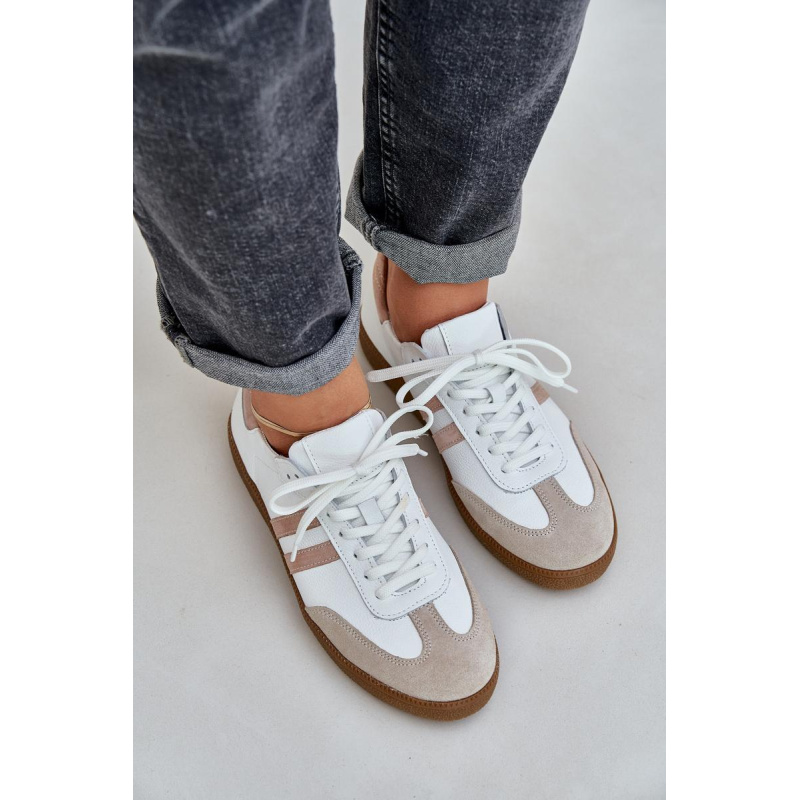 Zazoo N1068 Kožené Nízke Sneakers Dámske Béžové - Béžová