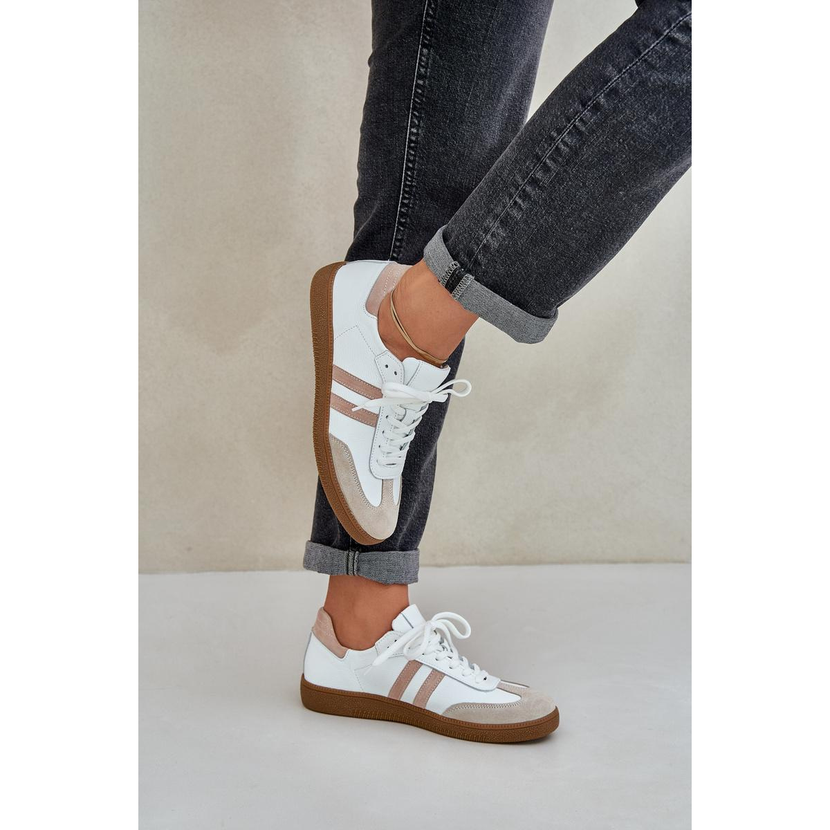 Zazoo N1068 Kožené Nízke Sneakers Dámske Béžové - Béžová