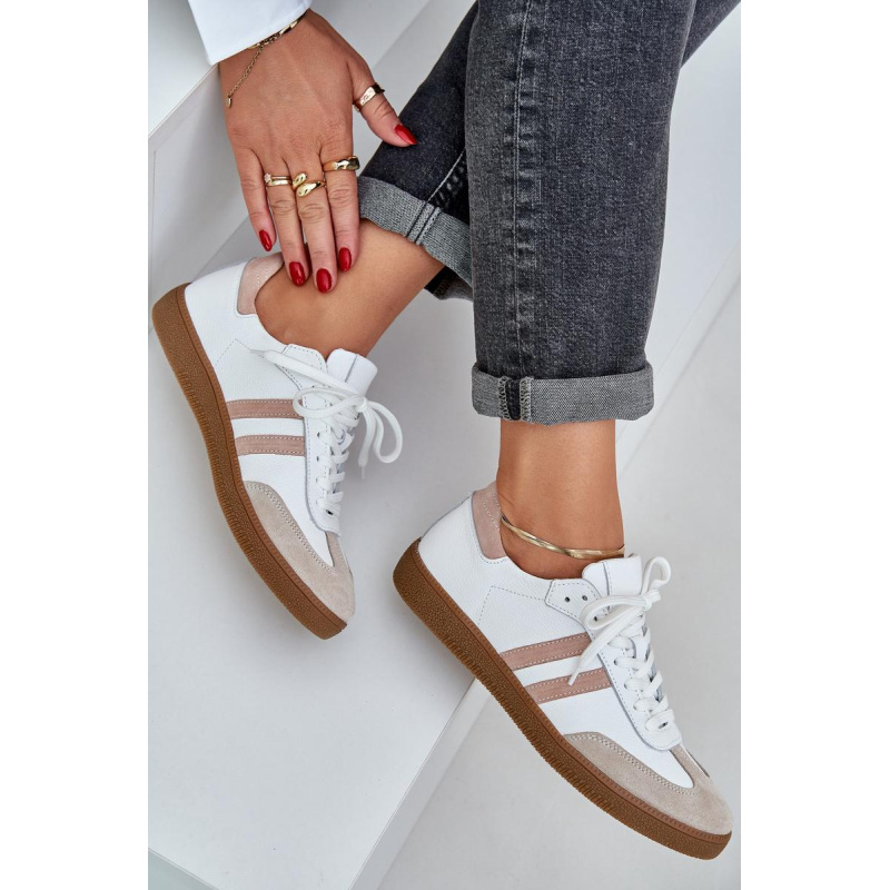 Zazoo N1068 Kožené Nízke Sneakers Dámske Béžové - Béžová