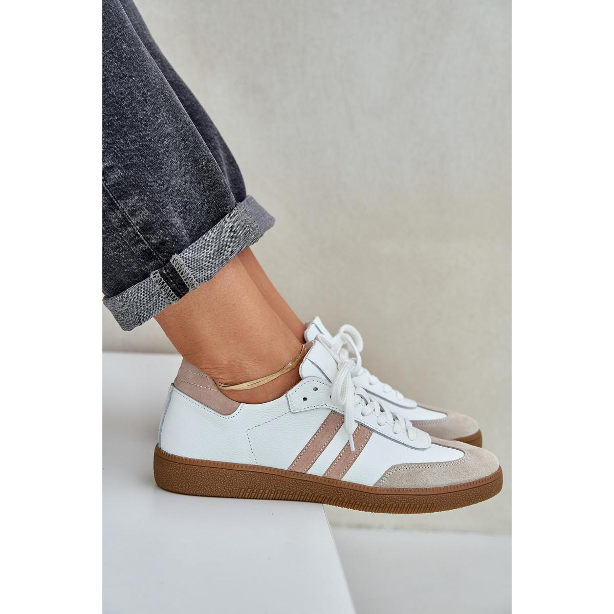 Zazoo N1068 Kožené Nízke Sneakers Dámske Béžové - Béžová