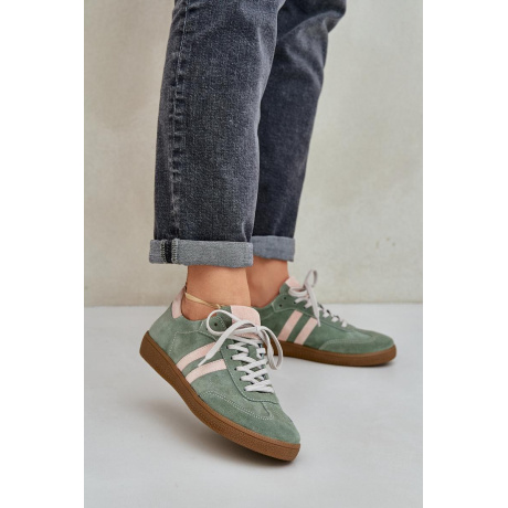 Zelené Nízke Dámske Sneakers Zamatové Zazoo - Odtiene zelenej