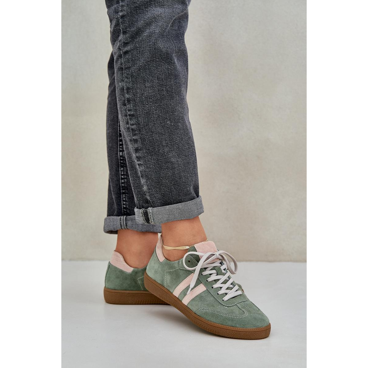 Zelené Nízke Dámske Sneakers Zamatové Zazoo - Odtiene zelenej