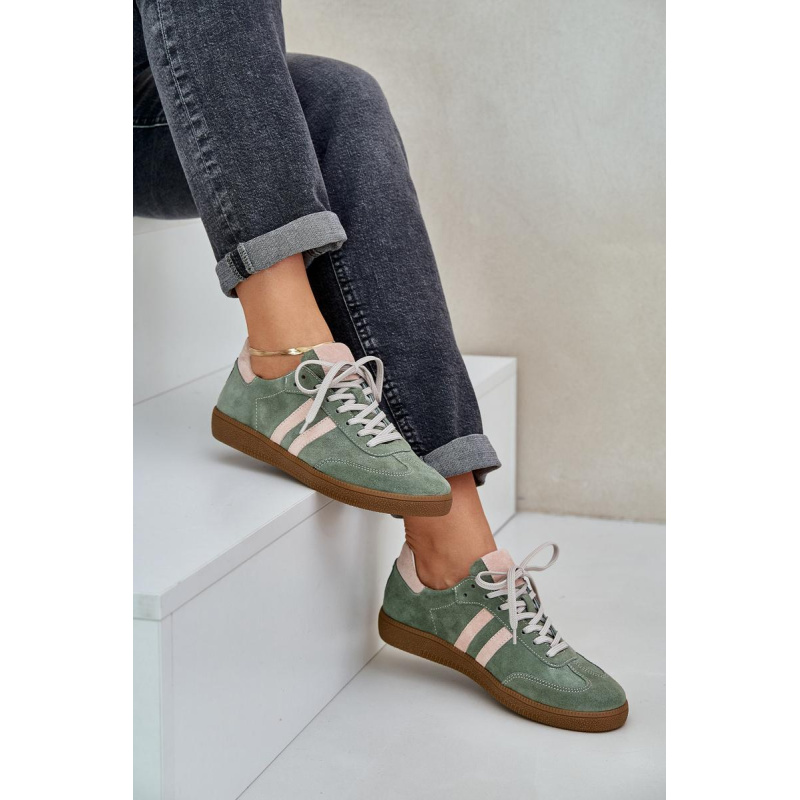 Zelené Nízke Dámske Sneakers Zamatové Zazoo - Odtiene zelenej