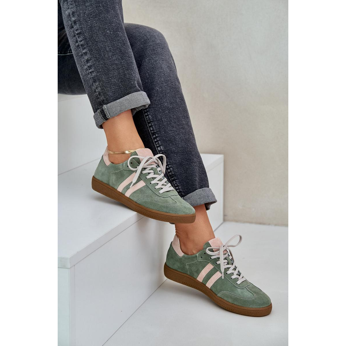 Zelené Nízke Dámske Sneakers Zamatové Zazoo - Odtiene zelenej