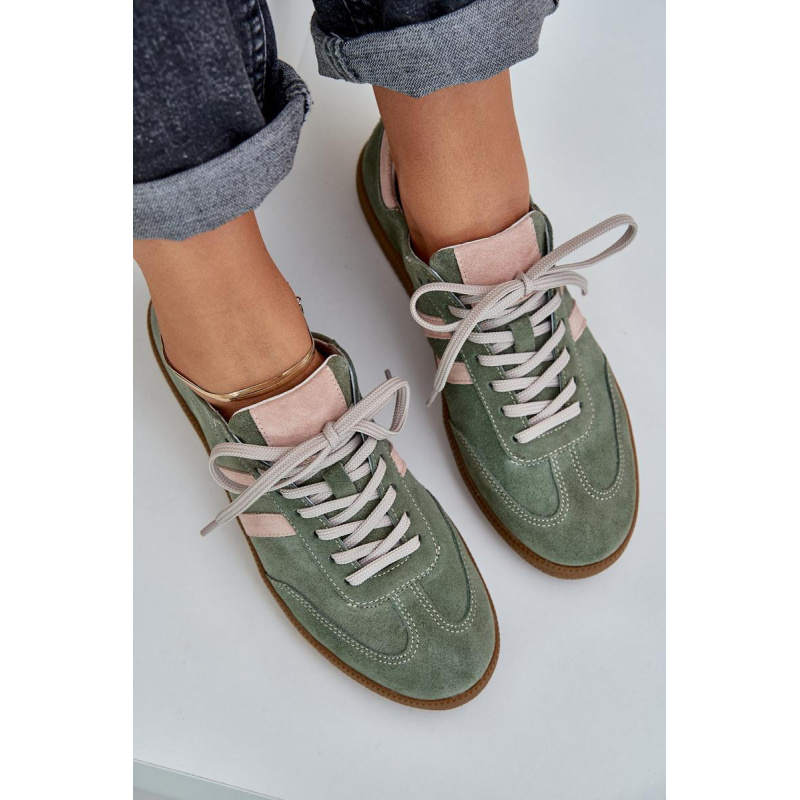 Zelené Nízke Dámske Sneakers Zamatové Zazoo - Odtiene zelenej