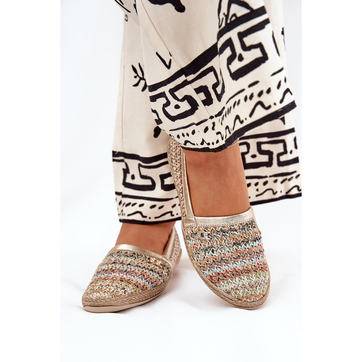 Elegantné Kožené Espadrilky S Pletením Multikolor Zazoo 10178 - Viacfarebné