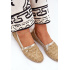 Elegantné Kožené Espadrilky S Pletením Béžovo-Zlaté Zazoo 10178 - Béžová