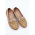 Elegantné Kožené Espadrilky S Pletením Béžovo-Zlaté Zazoo 10178 - Béžová