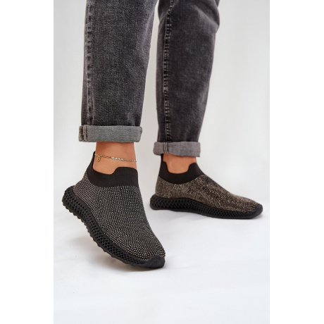 Dámske Slip-On Športové Topánky So Zdobením D&A TW121 Čierne - Čierna