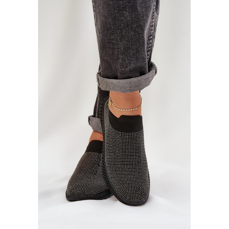 Dámske Slip-On Športové Topánky So Zdobením D&A TW121 Čierne - Čierna