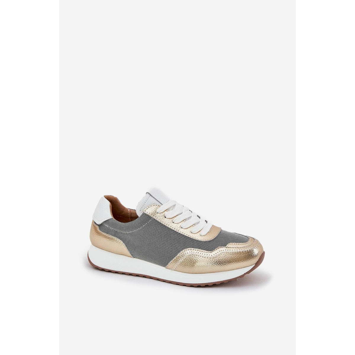 Kožené Športové Topánky Sneakers Dámske D&A LR51-847 Zlaté