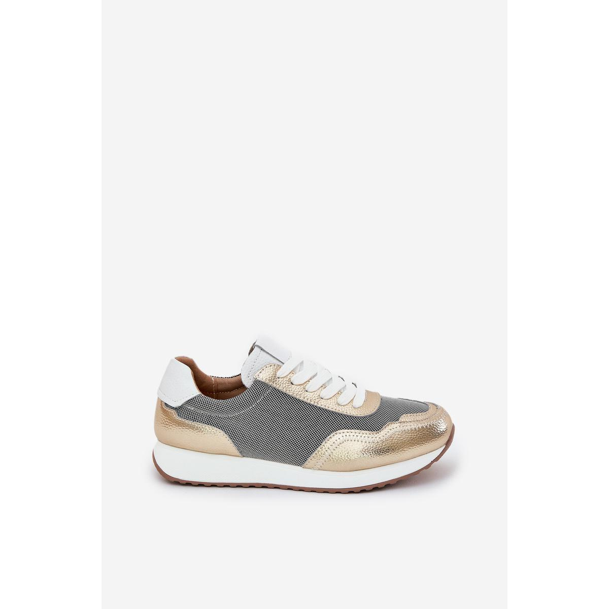 Kožené Športové Topánky Sneakers Dámske D&A LR51-847 Zlaté