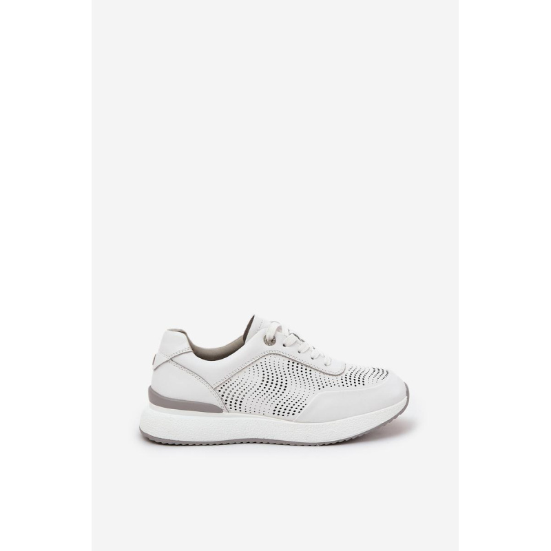Kožené Športové Topánky Dámske Sneakers S.Barski LR51-551 Biele - Biela